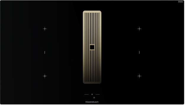 Индукционная варочная поверхность с вытяжкой Kuppersbusch KMI 9850.1 SR-S Gold в Тюмени (preview 1)