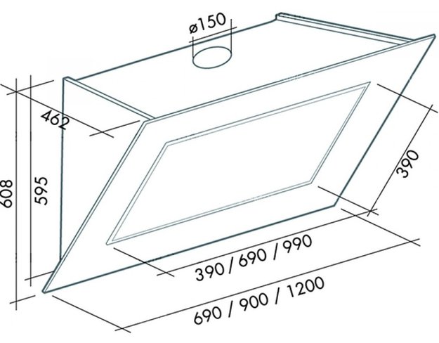 Вытяжка Falmec Quasar 120 Vetro (800) STEC white в Тюмени (preview 3)