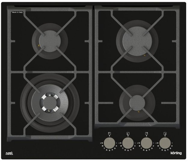 Газовая стеклянная варочная панель Korting HGG 6987 CTN FLC в Тюмени (preview 1)