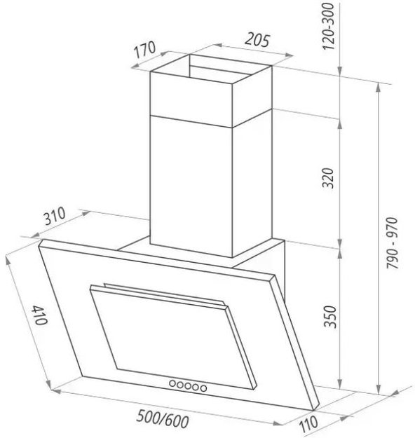Кухонная вытяжка MAUNFELD Tower C 50 слоновая кость в Тюмени (preview 9)