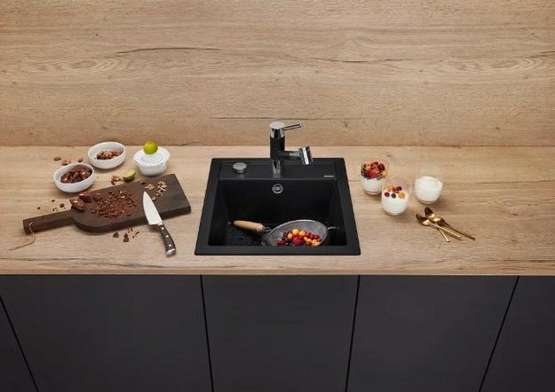 Мойка BLANCO DALAGO 45 Silgranit черный, клапан-автомат в Тюмени (preview 2)