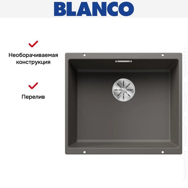 Мойка BLANCO SUBLINE 500-U Silgranit вулканический серый в Тюмени (preview 4)