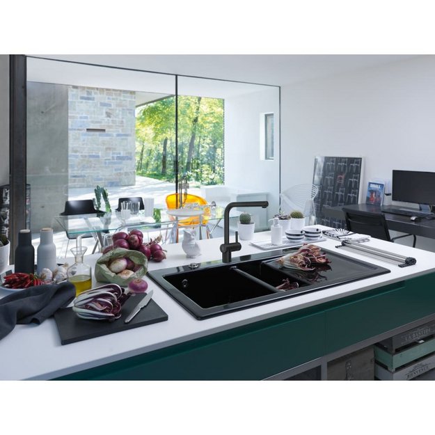 Смеситель Franke Atlas Neo Sensor выдвижной шланг черный матовый в Тюмени (preview 2)