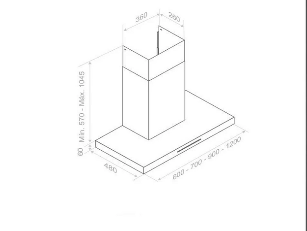 Настенная вытяжка Pando P-825/60 INOX V.850 SEC в Тюмени (preview 2)
