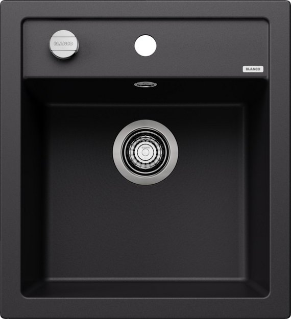 Мойка BLANCO DALAGO 45 Silgranit черный, клапан-автомат в Тюмени (preview 1)