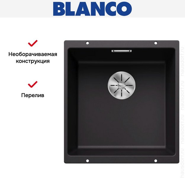 Мойка BLANCO SUBLINE 400-U Silgranit черный в Тюмени (фото 11) Мойка BLANCO SUBLINE 400-U Silgranit черный в Тюмени (preview 11)
