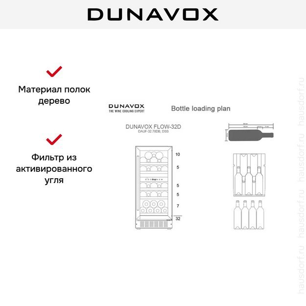 Встраиваемый винный шкаф Dunavox DAUF-32.78DC в Тюмени (preview 4)