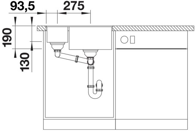 Мойка BLANCO SUBLINE 340/160-U Silgranit белый, чаша слева в Тюмени (preview 5)
