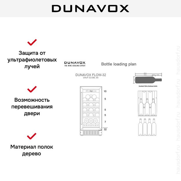 Встраиваемый винный шкаф Dunavox DAUF-32.83C в Тюмени (preview 2)
