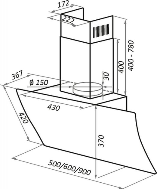 Кухонная вытяжка MAUNFELD Sky Star Chef 90 черный в Тюмени (preview 5)
