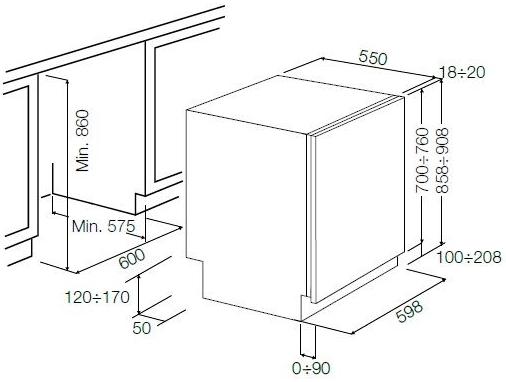 Встраиваемая посудомоечная машина Fulgor Milano FDW 9093.1 в Тюмени (preview 6)