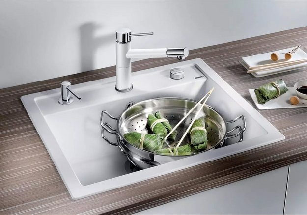 Мойка BLANCO DALAGO 6 Silgranit мягкий белый, клапан-автомат в Тюмени (preview 3)