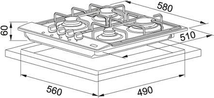 Независимая варочная панель Franke FHL 604 4G XS C в Тюмени (preview 2)