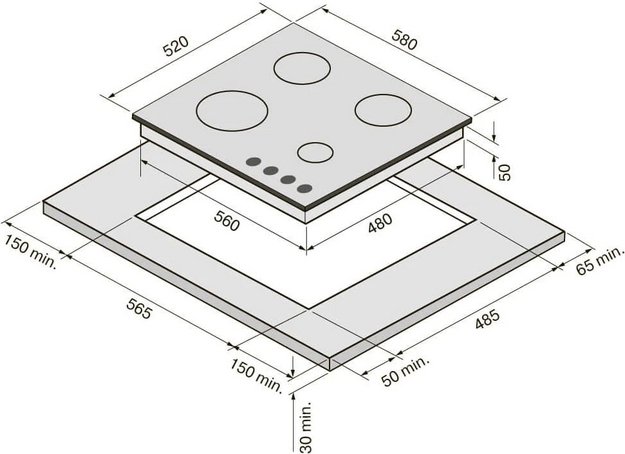 Газовая варочная панель KRONA NEBEL 60 WH W в Тюмени (preview 13)