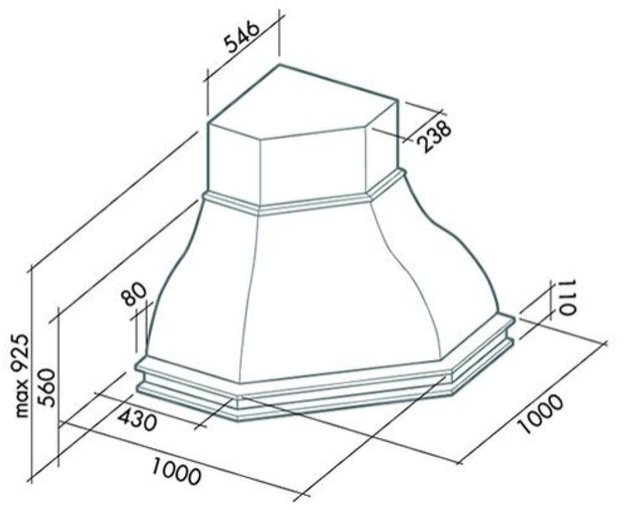 Вытяжка Falmec Iris Malizia ANG (600) S мореный дуб в Тюмени (preview 4)