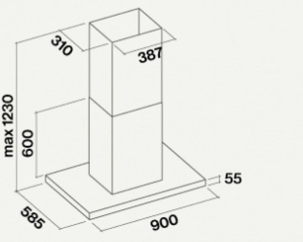 Вытяжка Falmec Lumina 90 Glass Black island (NRS) в Тюмени (preview 2)