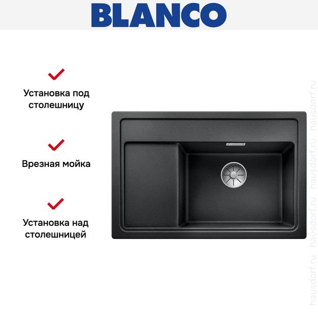 Мойка Blanco ZENAR XL 6 S Compact чаша справа, доска стекло клапан-автомат InFino® антрацит в Тюмени (preview 3)