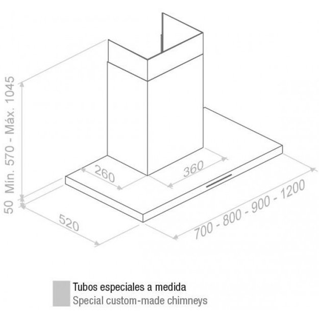 Вытяжка Pando P-401/80 IX 850 SEC в Тюмени (preview 3)