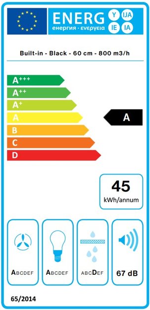Встраиваемая вытяжка Falmec VIRGOLA NO-DROP TOUCH 60 BLACK в Тюмени (preview 8)