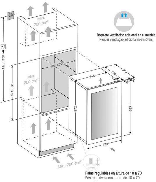 Встраиваемый винный шкаф Pando PVMAP 88-49 PAR в Тюмени (preview 3)