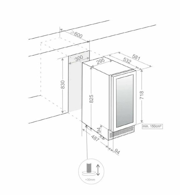 Встраиваемый винный шкаф Pando PVZB 30-16XL в Тюмени (preview 3)