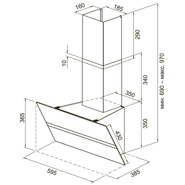 Вытяжка KRONA GABRIELE E 600 black/inox 1 S в Тюмени (preview 17)