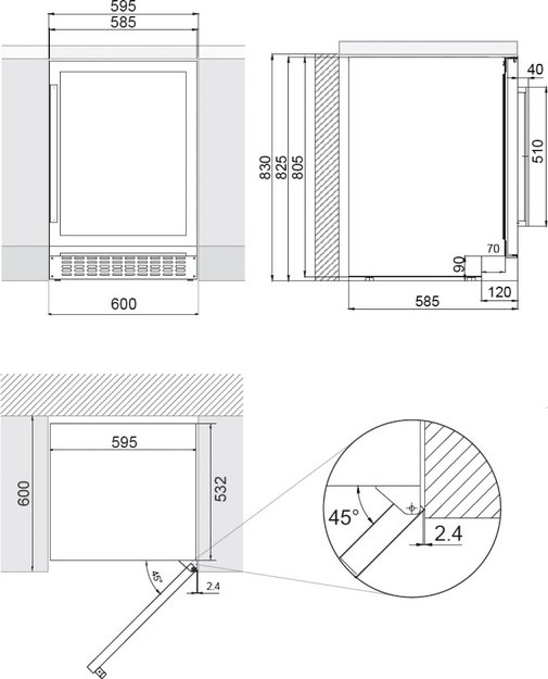 Встраиваемый винный шкаф Pando PVMB 60-46CRR в Тюмени (preview 2)