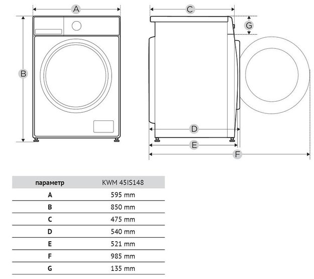 Узкая стиральная машина с паром Korting KWM 45IS148 S в Тюмени (preview 2)