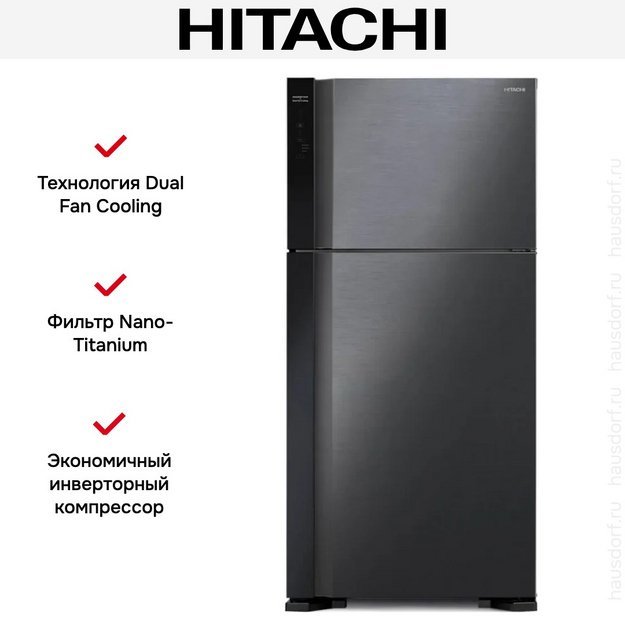Холодильник Hitachi R-V 660 PUC7-1 BBK в Тюмени (preview 2)
