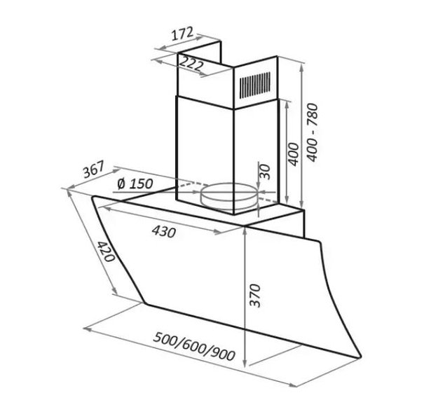 Кухонная вытяжка MAUNFELD Sky Star Chef 90 белый в Тюмени (preview 5)