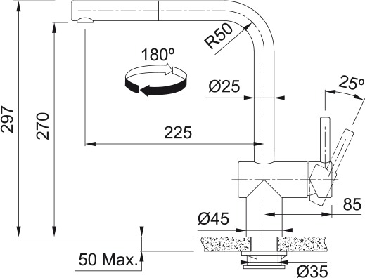 Смеситель Franke Atlas Neo Sensor выдвижной шланг черный матовый в Тюмени (preview 3)