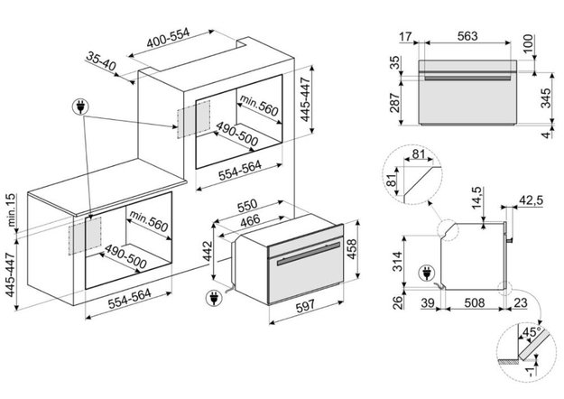 Духовой шкаф комбинированный с пароваркой Smeg SF4604PVCNR1 в Тюмени (preview 7)