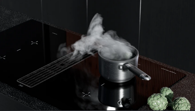 Индукционная варочная поверхность с вытяжкой Kuppersbusch KMI 12850.0 SR-S Silver Chrome в Тюмени (preview 4)