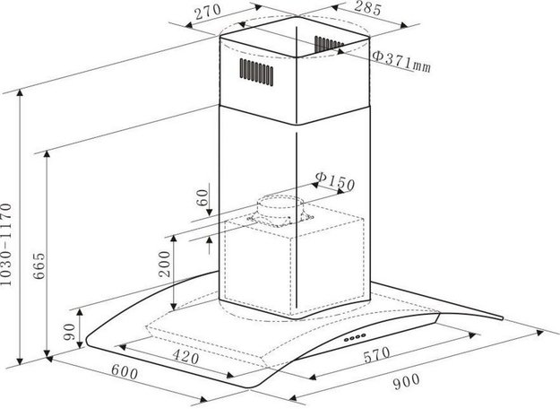 Кухонная вытяжка MAUNFELD Ancona PlusA Isla 90 нержавеющая сталь\прозрачное стекло в Тюмени (preview 3)
