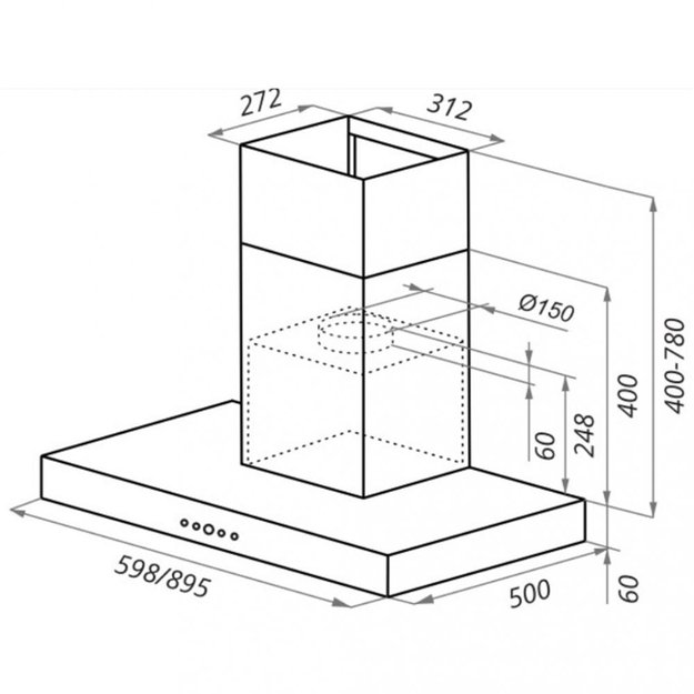 Встраиваемая кухонная вытяжка MAUNFELD Norfolk 60 нержавеющая сталь\черное стекло в Тюмени (preview 20)