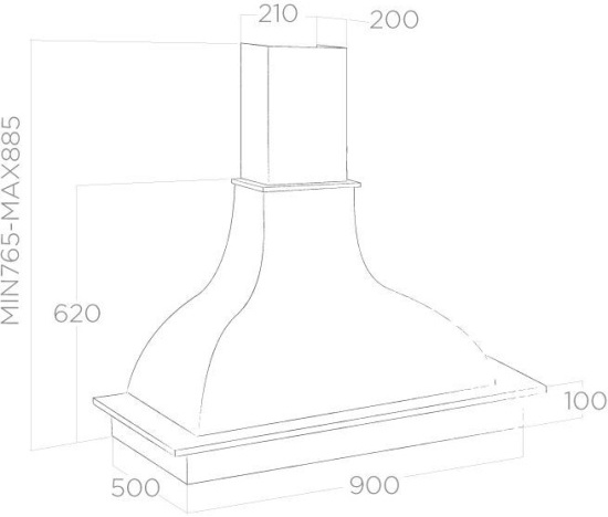 Вытяжка Elica MEMPHIS WH/A/90 FRASSINO в Тюмени (preview 2)