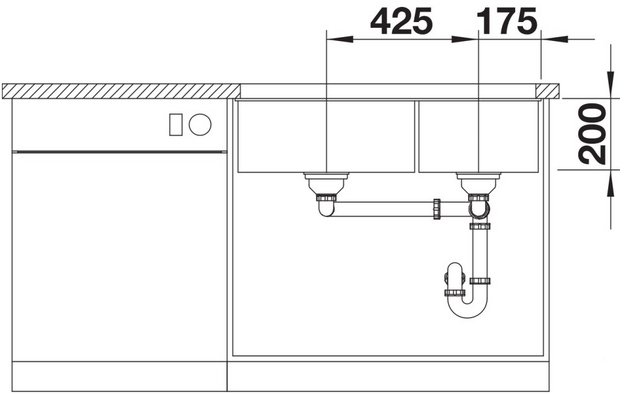 Мойка BLANCO SUBLINE 480/320-U Silgranit черный в Тюмени (preview 2)