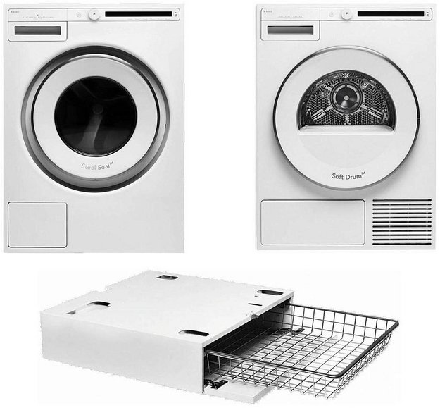 Asko Classic 10 (стиральная машина  W2086C.W/3 + сушильная машина T208H.W + выдвижная корзина HB1153W) в Тюмени (preview 1)