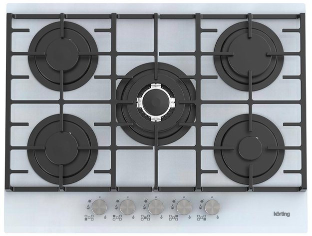 Газовая стеклянная варочная панель Korting HGG 7835 CTW в Тюмени (preview 1)