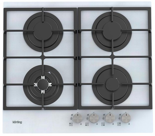 Газовая стеклянная варочная панель Korting HGG 6722 CTW в Тюмени (preview 1)