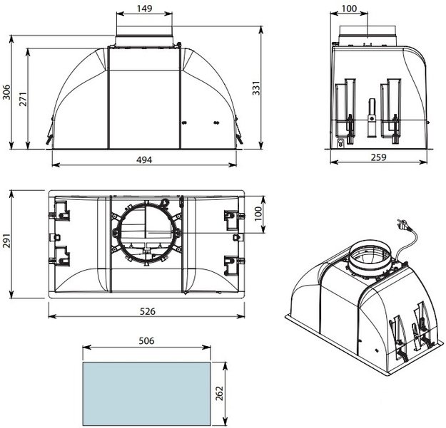 Встраиваемая вытяжка Falmec Gruppo Incasso murano 50 IX (800) ECP в Тюмени (preview 5)