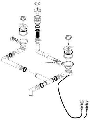 Комплект сливной арматуры для моек Blanco Delta, Mega 224813 в Тюмени (preview 1)