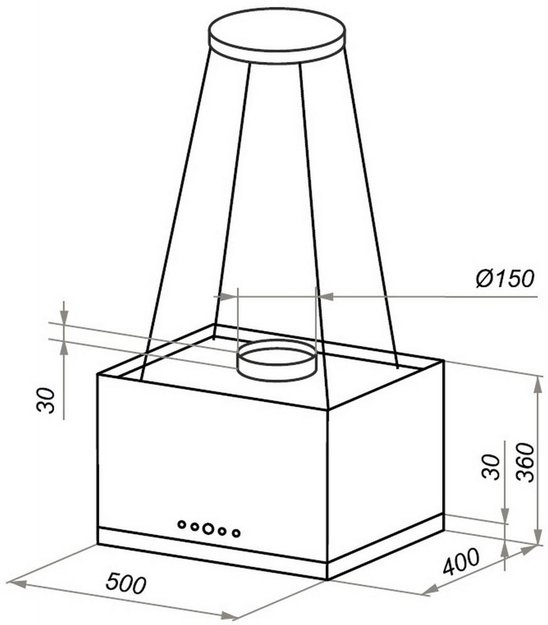Кухонная вытяжка MAUNFELD Box Rope Isla 50 черный в Тюмени (preview 4)