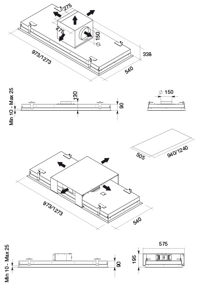 Встраиваемая вытяжка FALMEC STELLA PLUS IS.120 STAINLESS STEEL в Тюмени (preview 4)