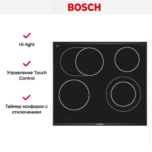 Электрическая варочная панель Bosch PKN 675 DP1D в Тюмени (фото 8) Электрическая варочная панель Bosch PKN 675 DP1D в Тюмени (preview 8)