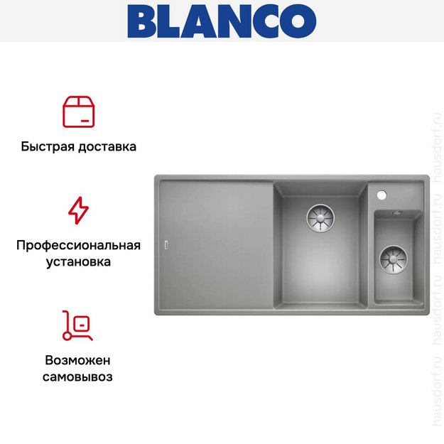 Мойка Blanco AXIA III 6 S чаша справа, доска стекло клапан-автомат InFino® жемчужный в Тюмени (preview 6)