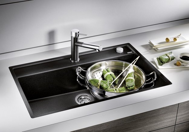 Мойка BLANCO DALAGO 8 Silgranit черный, клапан-автомат в Тюмени (preview 2)