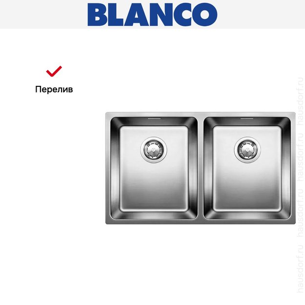 Мойка Blanco ANDANO 340/340-IF нержавеющая сталь полированная в Тюмени (preview 6)