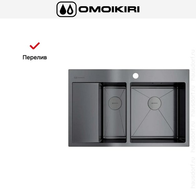 Мойка Omoikiri AKISAME 78-2 GM R new крыло слева в Тюмени (preview 4)