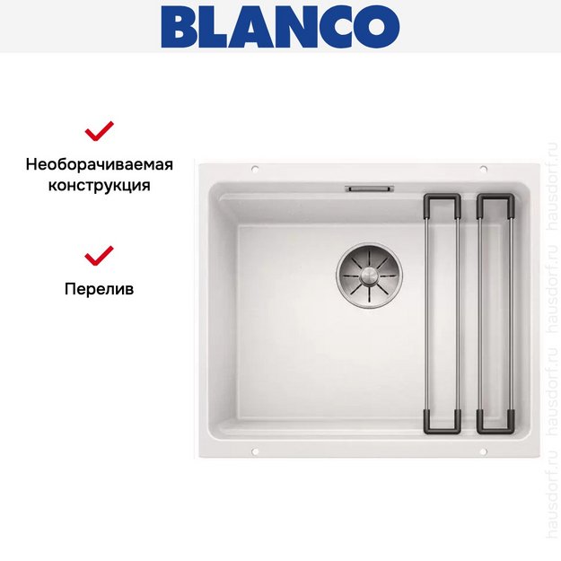 Мойка Blanco ETAGON 500-U SILGRANIT PuraDur белый в Тюмени (preview 9)